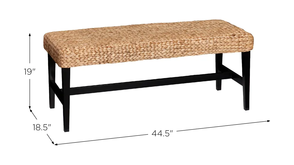Berwick Black And Water Hyacinth Bench Dimensions