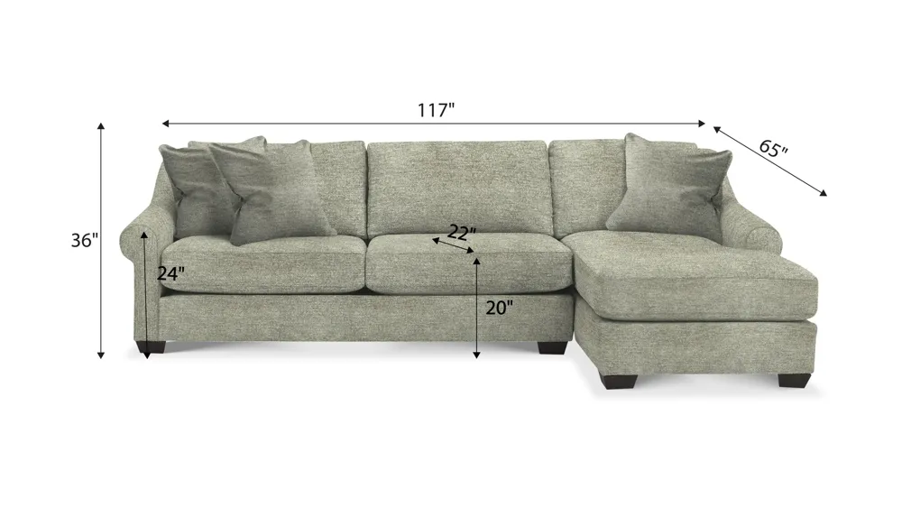 Thatcher 2-pc. Sectional Dimensions
