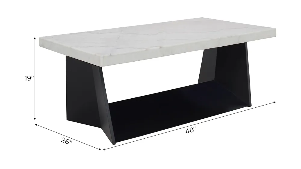 Mahal Cocktail Table w/ Casters Dimensions