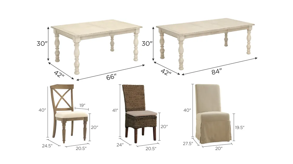 Aberdeen Dining Set Dimensions