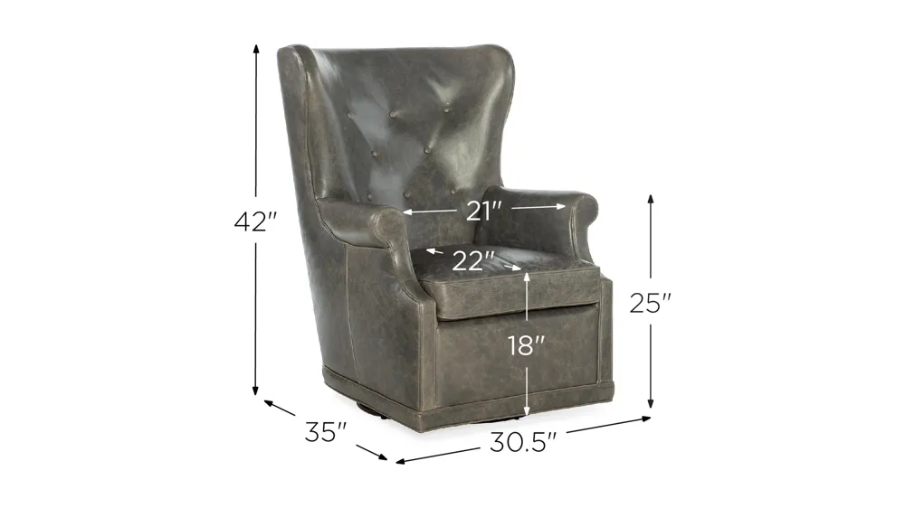 Mai Wing Swivel Club Chair Dimensions