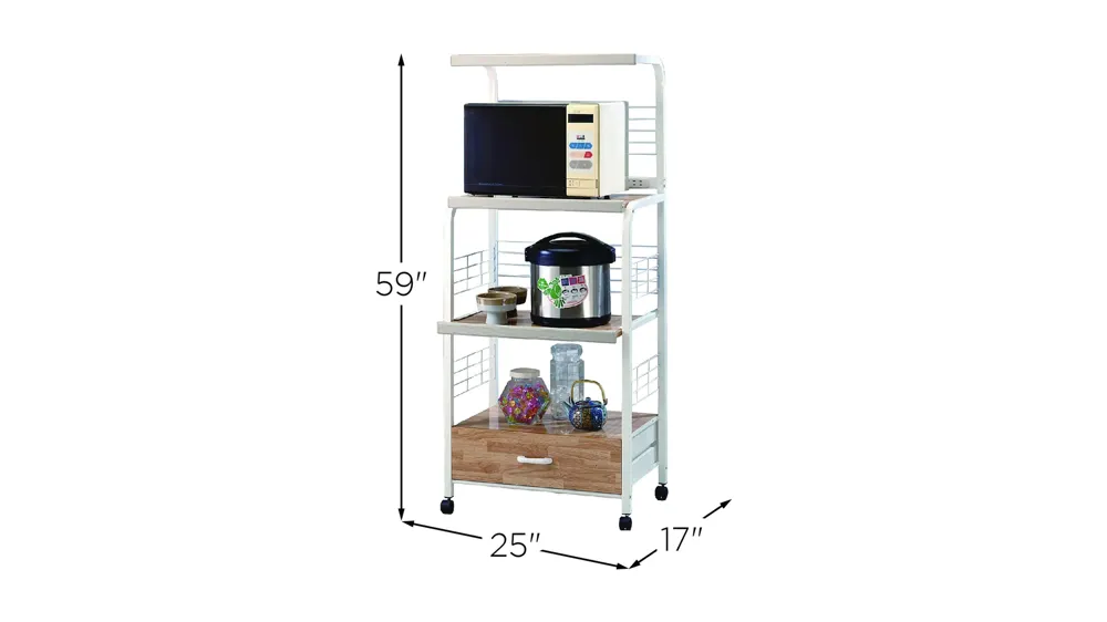 Tanner Kitchen Shelf on Caster Cart Dimensions