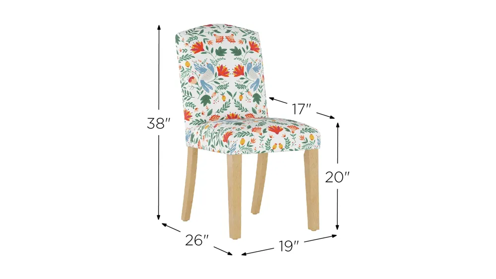 Merry Upholstered Arched Back Dining Chair Dimensions