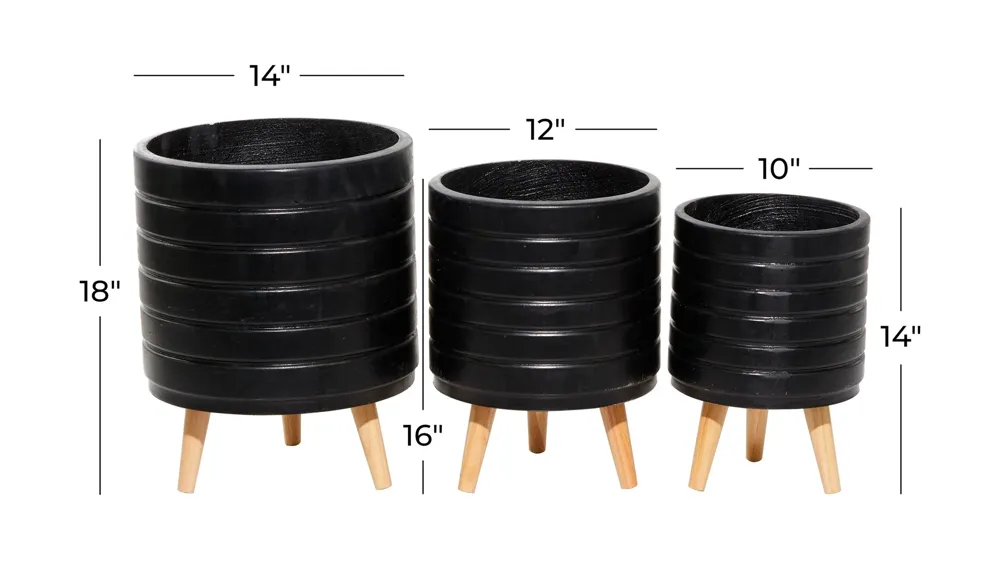 CosmoLiving Youme Planter Set of 3 Dimensions
