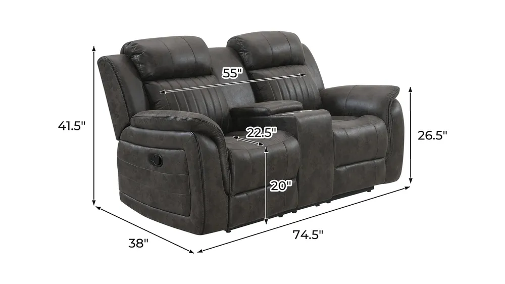 Evermont Console Reclining Loveseat Dimensions