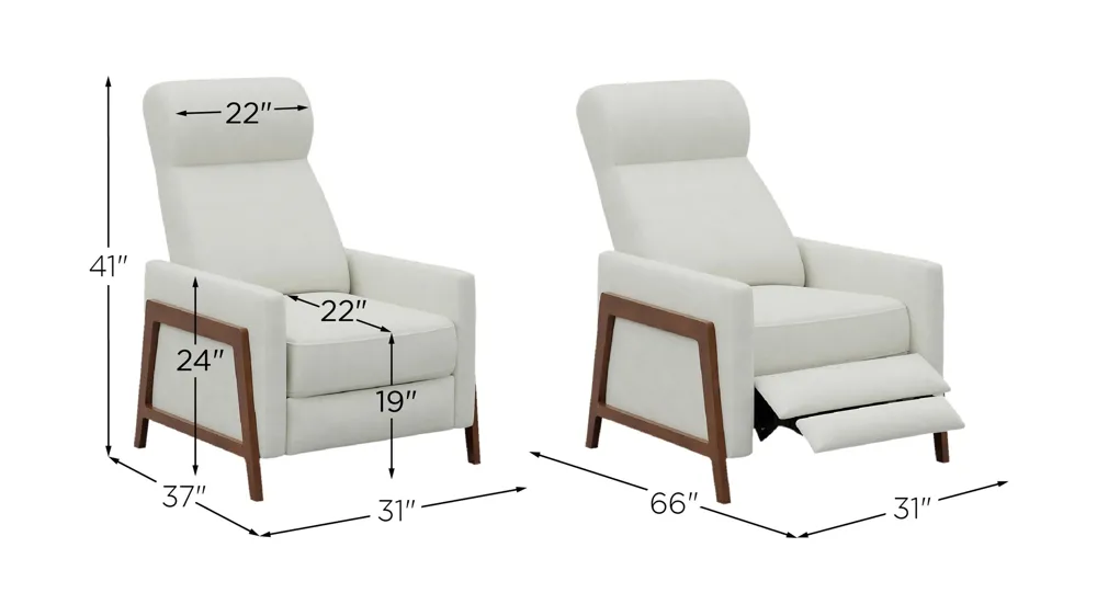 Edge Pushback Recliner Dimensions