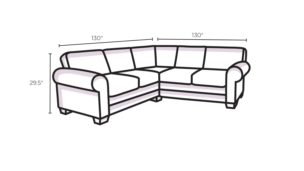 Chatelain 5-pc. Power Headrest Sectional with 2 Power Recliners Dimensions