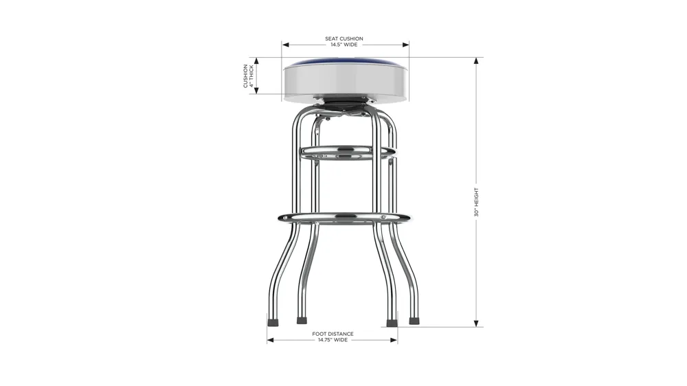 NHL Backless Swivel Bar Stool Dimensions