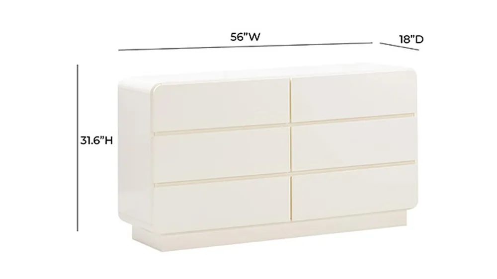 Sagura 6-Drawer Dresser Dimensions