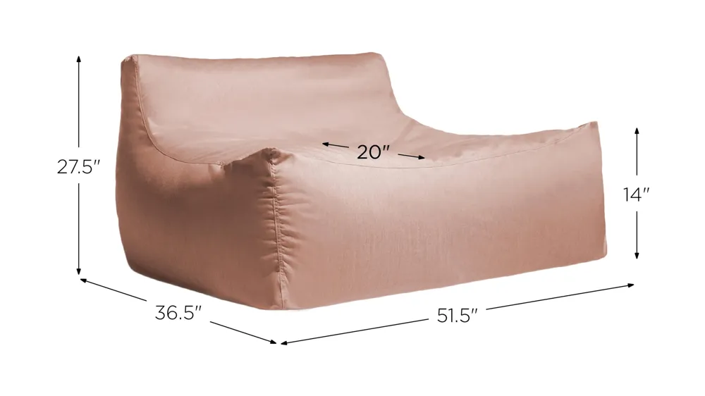 Veridiana Outdoor Bean Bag Loveseat / Modern Patio Sofa Dimensions