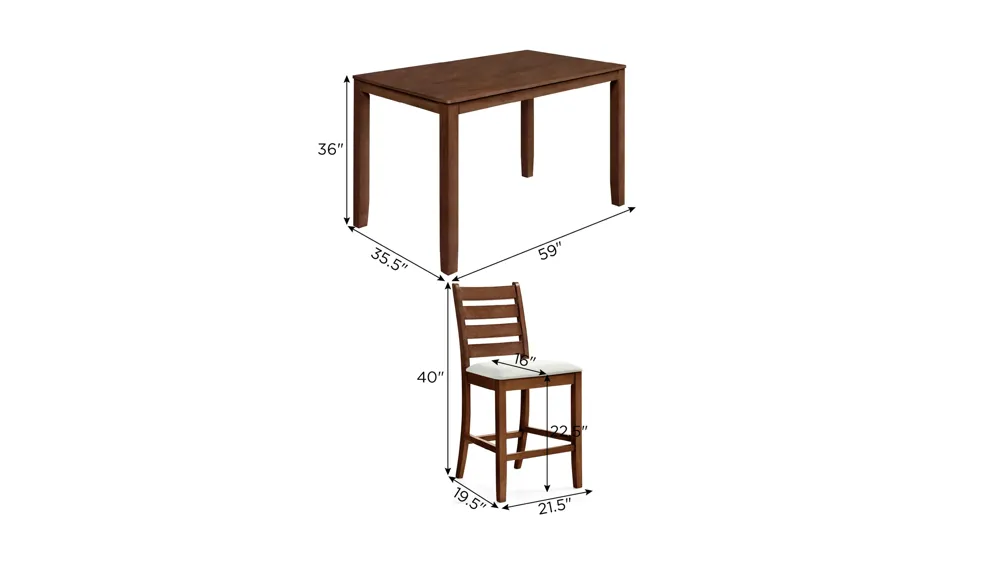 Pascal 7-pc. Counter-Height Dining Set Dimensions