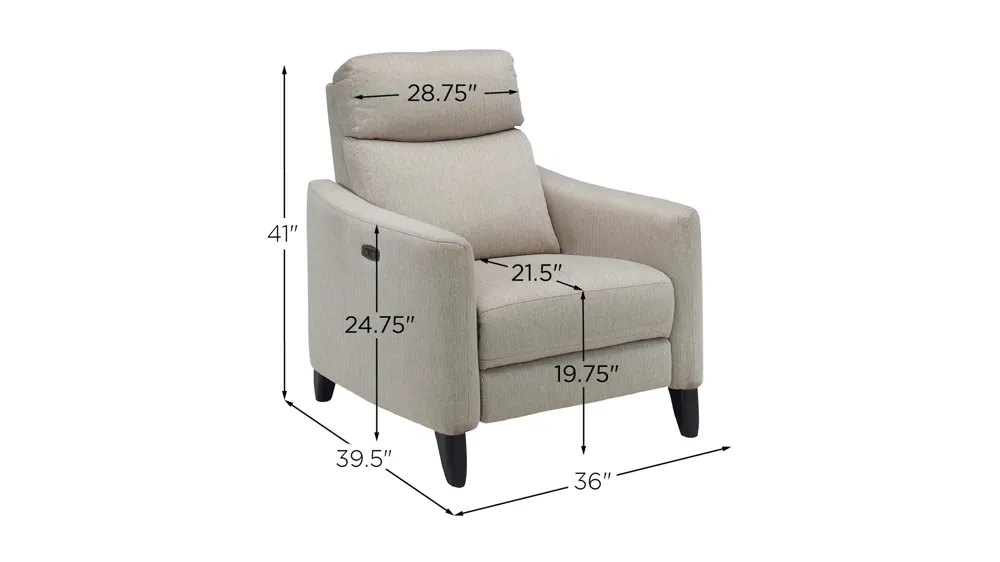 Adrienne Power Recliner Dimensions