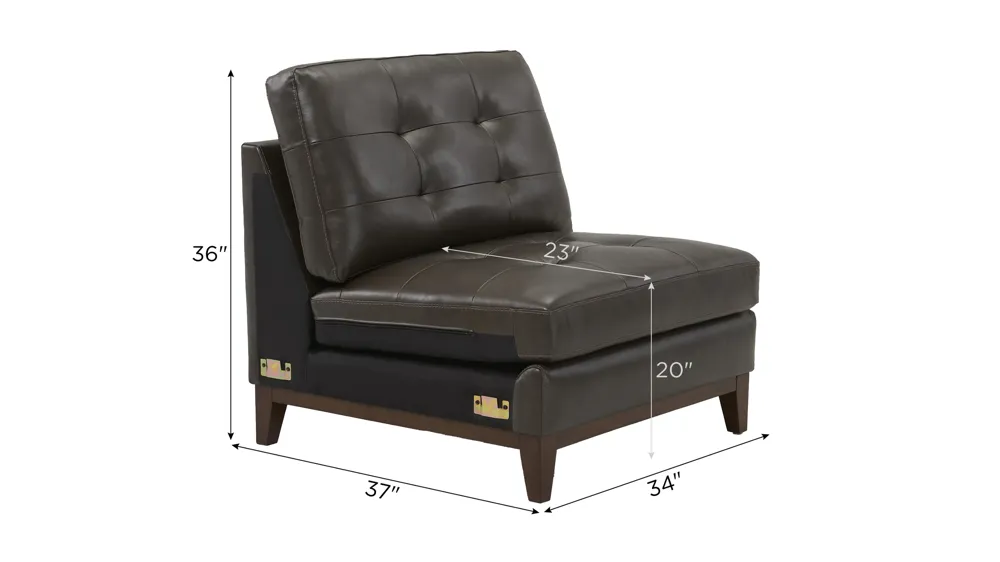 Wheaton Leather Armless Chair Dimensions
