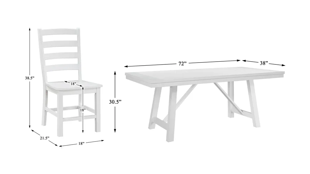 Bechette 5-pc. Dining Set Dimensions