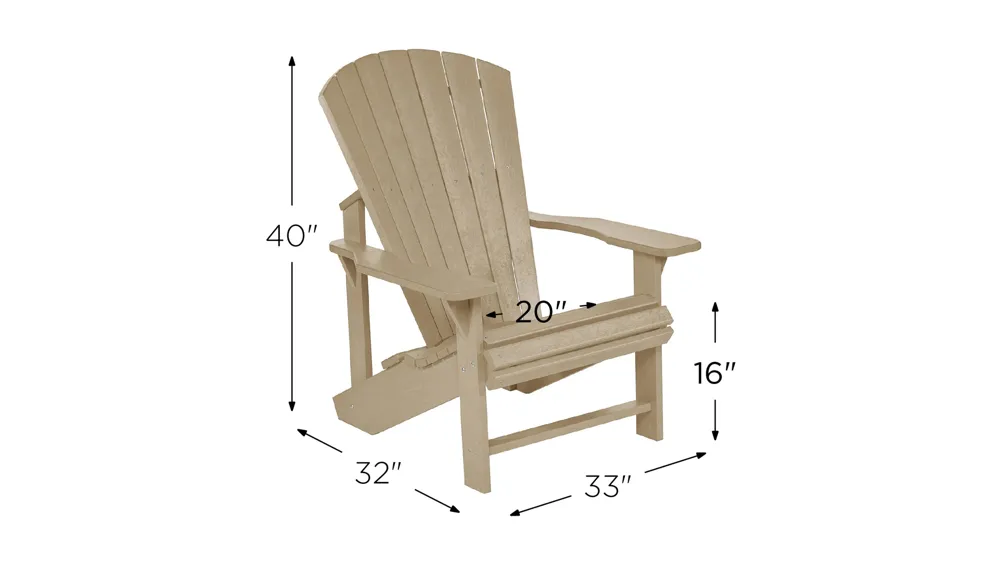 Generation Recycled Outdoor Classic Adirondack Chair Dimensions