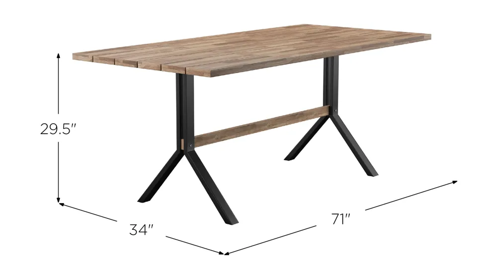 Straton Outdoor Dining Table Dimensions