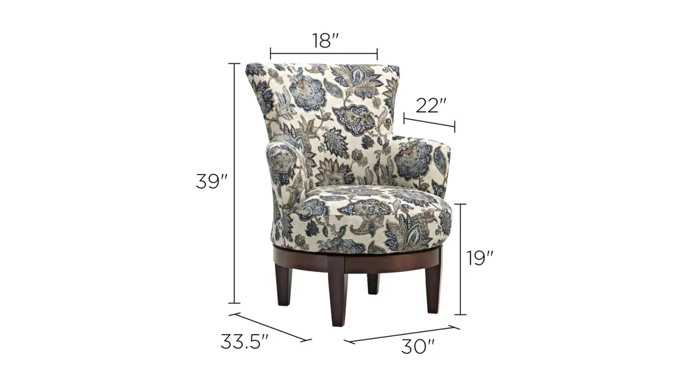 Lisbeth Swivel Accent Chair Dimensions