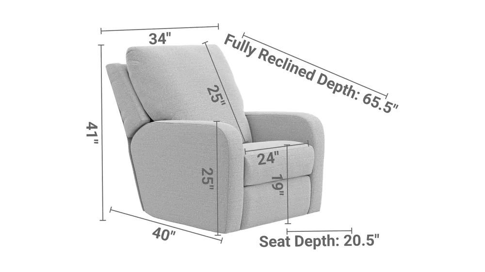 Rock-a-Bye Power Auto-Glide Recliner Dimensions