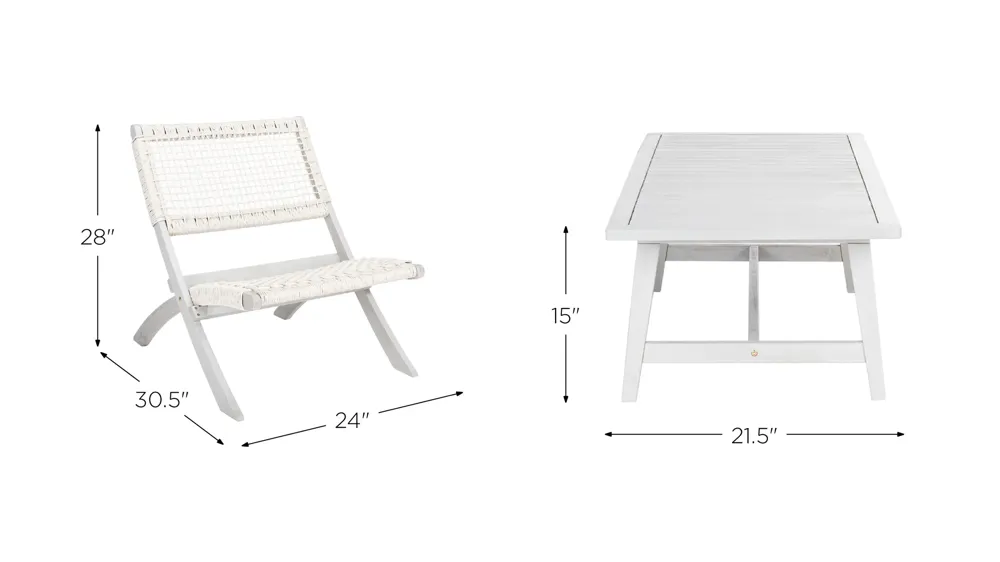 Matteo 5-pc. Patio Set Dimensions
