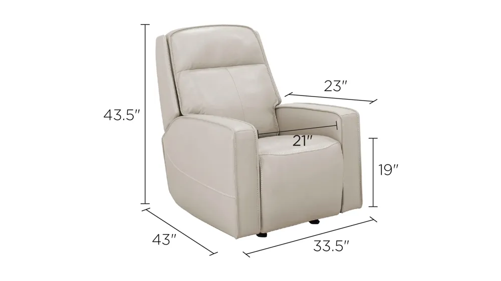 Beckett Power Glider Recliner with Power Headrest and Power Lumbar Dimensions