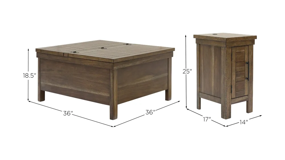 Montana 3-pc. Occasional Tables Dimensions