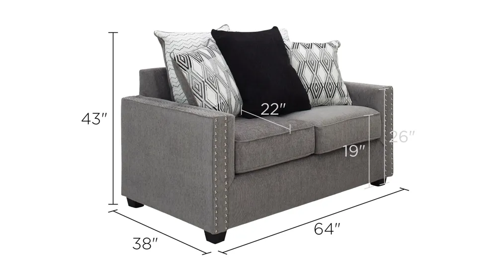 Ganley Chenille Loveseat Dimensions