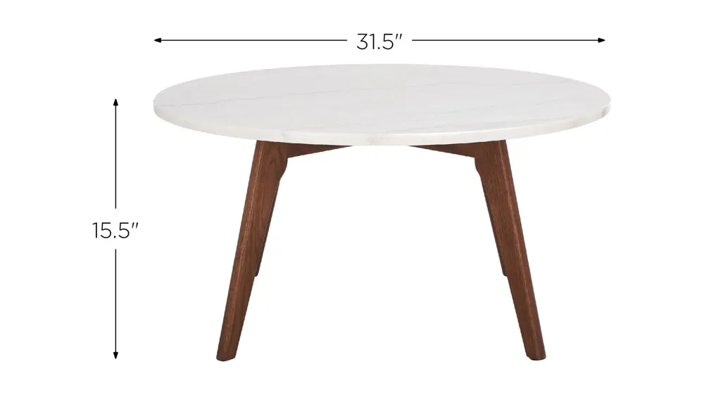 Senjo Round Marble Coffee Table Dimensions