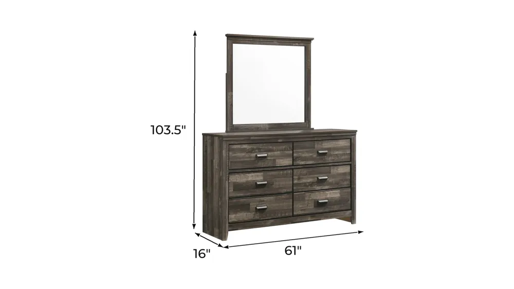 Carter Lane Dresser and Mirror Dimensions