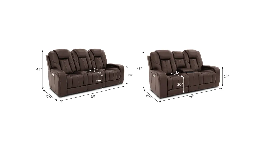 Starlight Triple Power Living Room Set Dimensions
