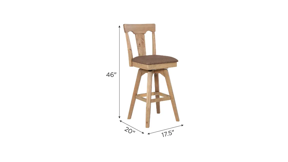 Brownstone Bar Stool- Set of 2 Dimensions