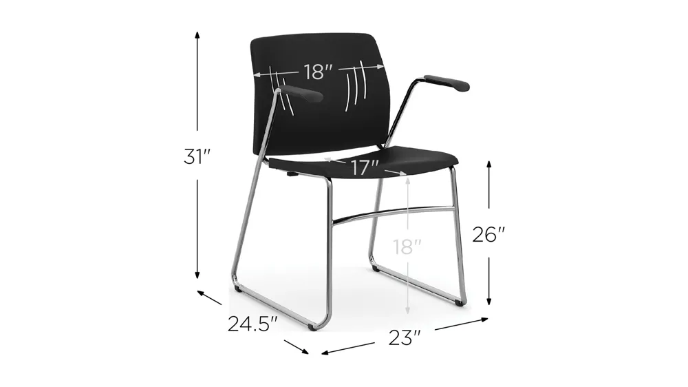 Stacked Seating Stackable Side Chair by OfficeSource Dimensions