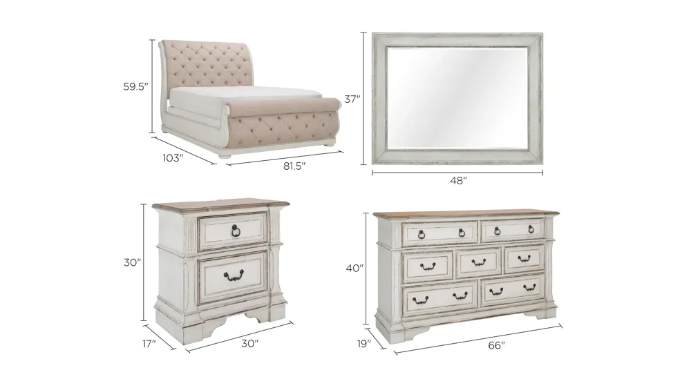 Birmingham 4-pc. Bedroom Set Dimensions
