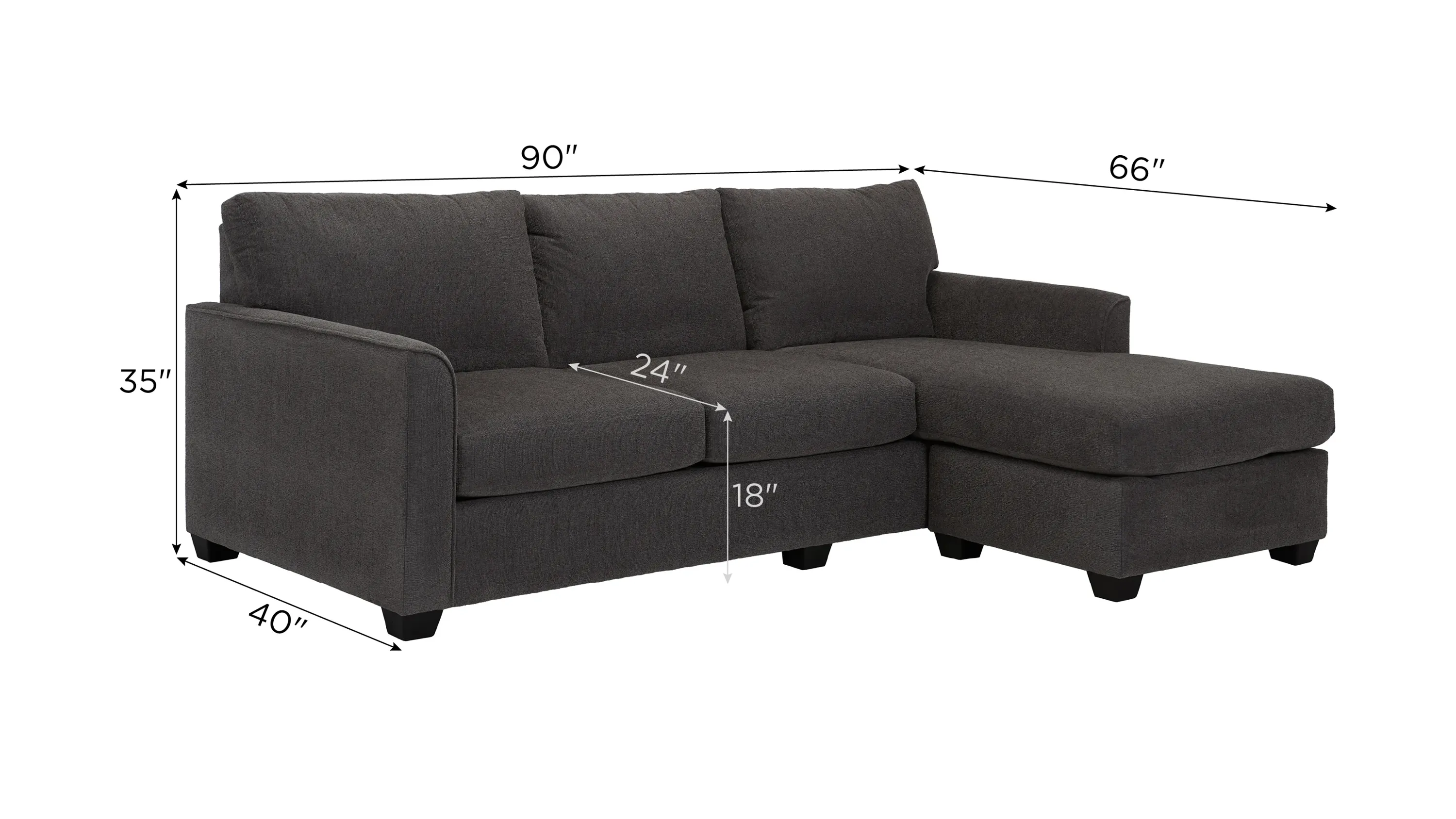 Kendall Reversible Sofa Chaise w/ Drop Down Table | Raymour & Flanigan