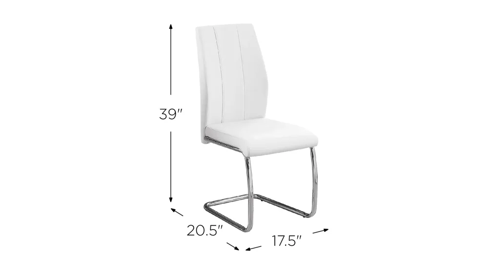 Monarch Leather Dining Chair- Set of 2 Dimensions