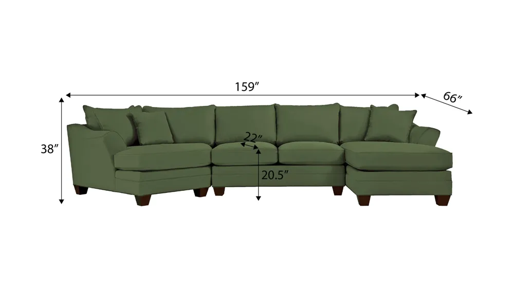 Foresthill 3-pc. Right Hand Facing Sectional Sofa Dimensions