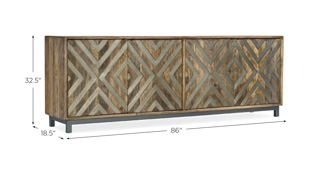 Serramonte Four-Door Entertainment Console Dimensions
