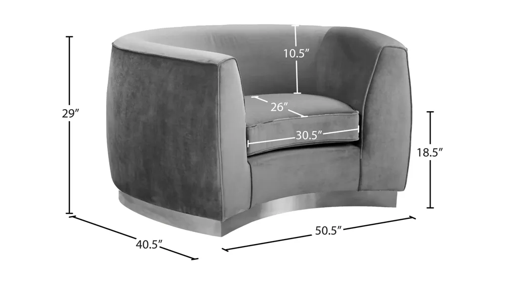 Julian Velvet Chair Dimensions