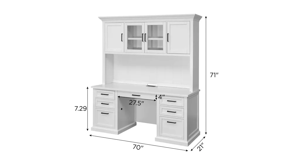 Abby 2-pc. Credenza and Hutch Dimensions