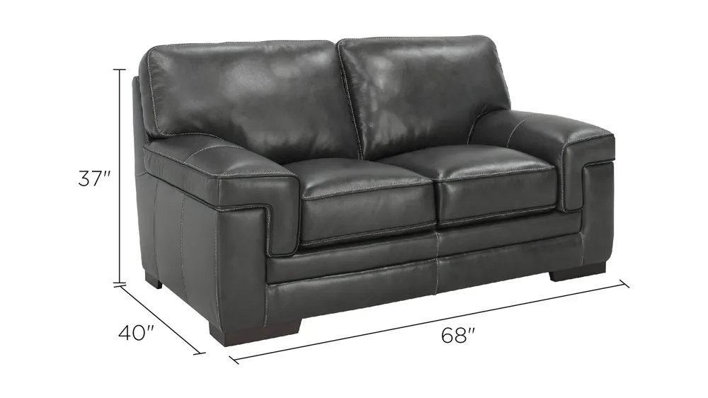 Colton Leather Loveseat Dimensions