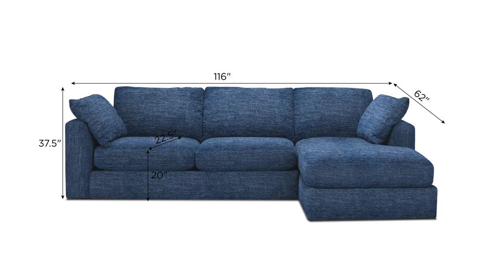Nappily 2-pc. Sectional Dimensions