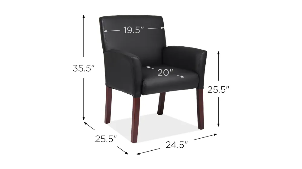 Bowery Collection Retro Style Guest Chair by OfficeSource Dimensions