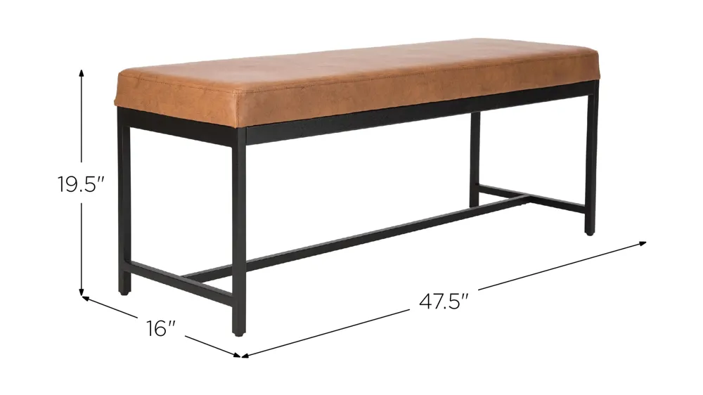 Chase Faux Leather Bench Dimensions