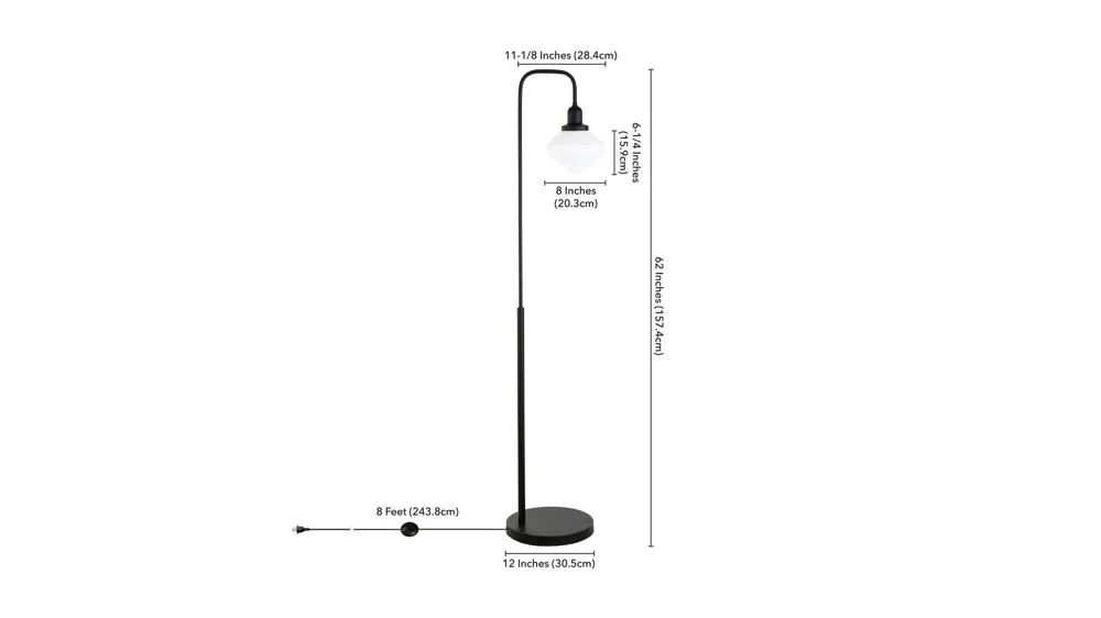 Lauren Arc Floor Lamp Dimensions