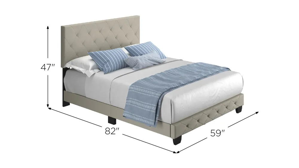 Caldwell Fabric Platform Bed Dimensions
