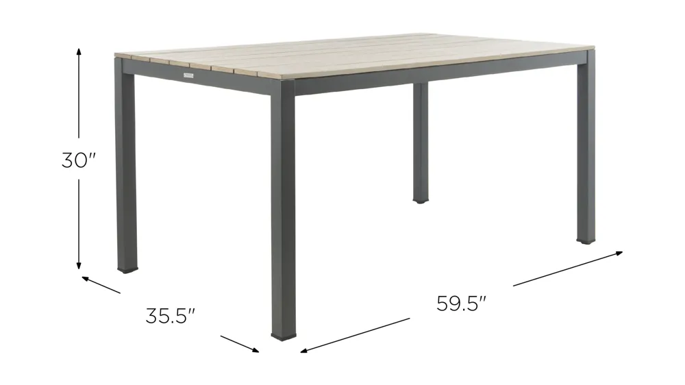 Mazeli Outdoor Dining Table Dimensions