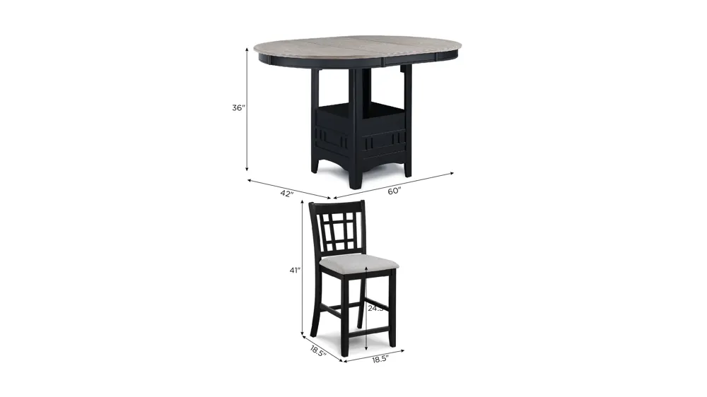 Hartwell 5-pc. Counter Height Dining Set Dimensions