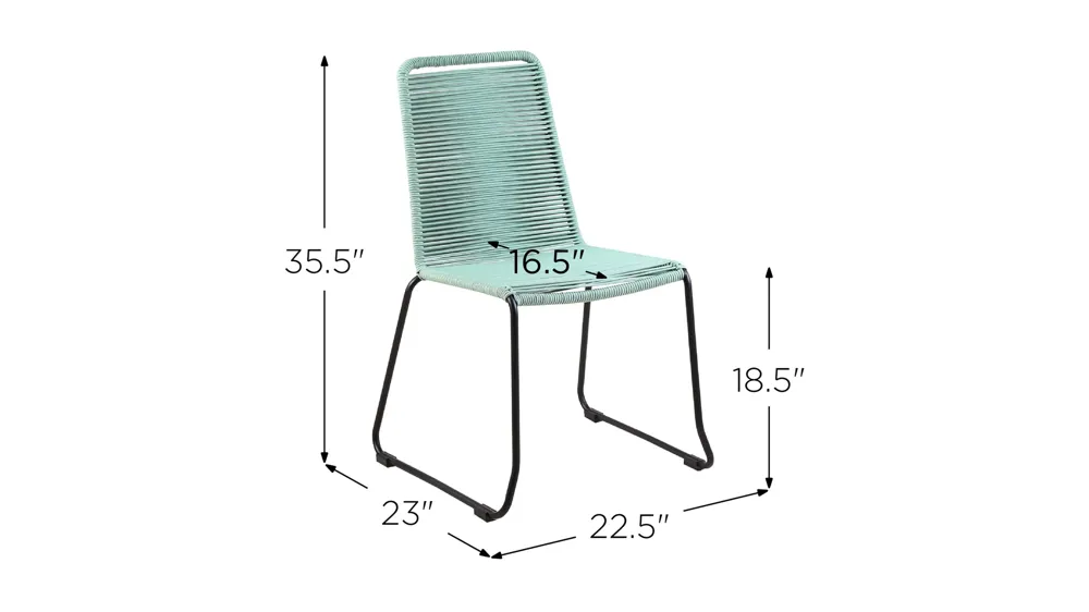 Shasta Outdoor Dining Chairs - Set of 2 Dimensions