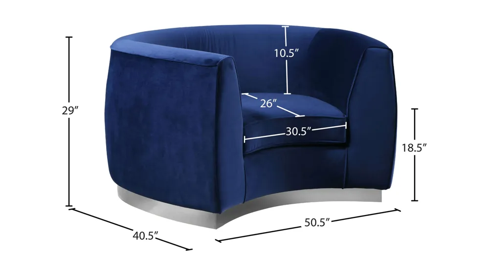 Julian Velvet Chair Dimensions