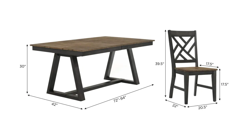 Harper 7-pc. Dining Set Dimensions