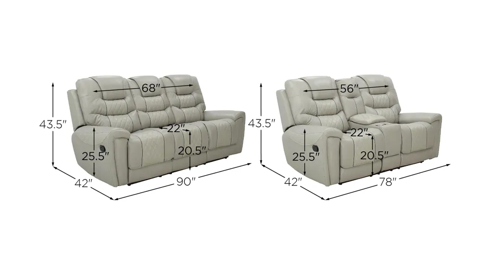 Corrigan Living Room Set Dimensions